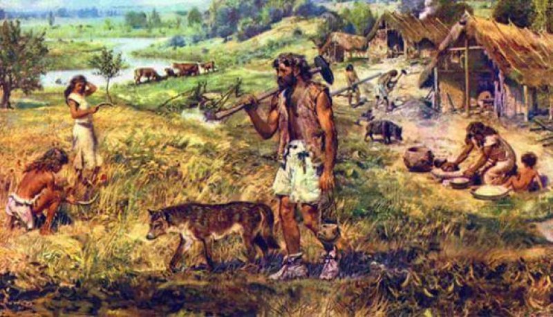 Neolithic farmers spreading agriculture across Europe