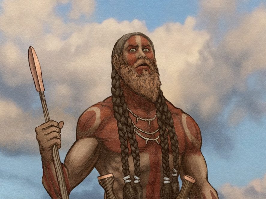 Illustration of a Yamnaya steppe warrior
